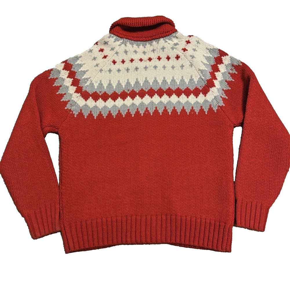 Alpine Design Zip Cardigan Mens Large Red Mountain Peak Wool Blend Sweater NEW - Picture 11 of 15